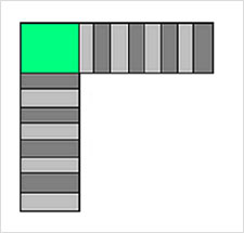 90 degree square landing